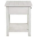 Coaster Furniture Payne 710557 1-Drawer Wood End Table with Shelf - Distressed White IMAGE 4