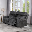 Acme Furniture Hirah LV02571 Motion Loveseat with Console & USB Port IMAGE 1