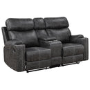 Acme Furniture Hirah LV02571 Motion Loveseat with Console & USB Port IMAGE 2