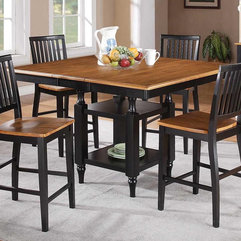 Steve Silver Furniture Square Candice Counter Height Dining Table with Pedestal Base Candice CD5454PTB IMAGE 2