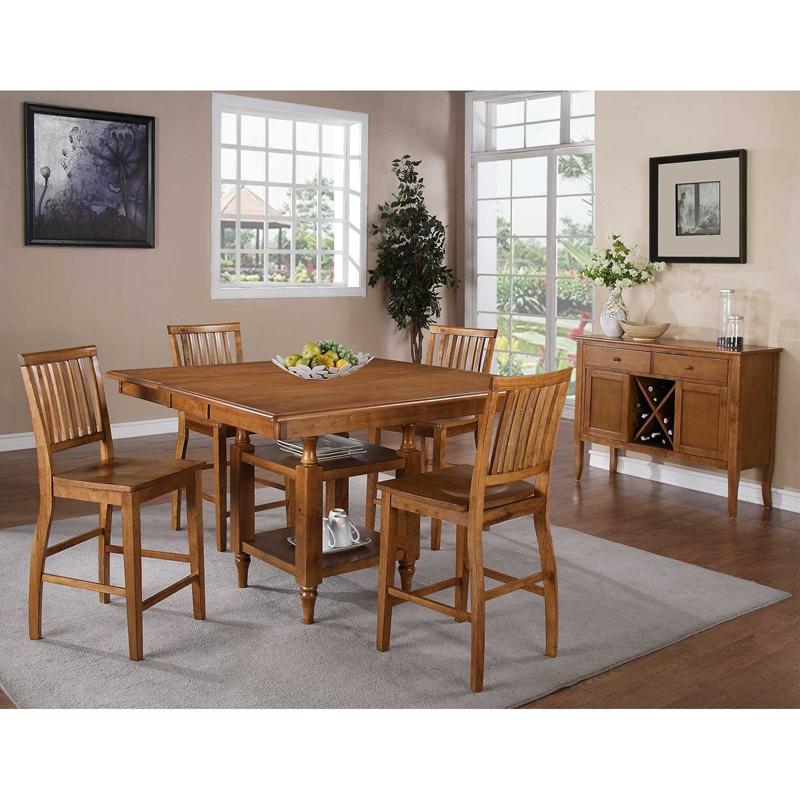 Steve Silver Furniture Square Candice Counter Height Dining Table with Pedestal Base Candice CD5454PTBK IMAGE 3