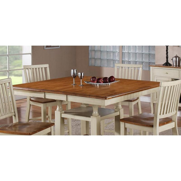 Steve Silver Furniture Square Candice Pub Height Dining Table with Pedestal Base Candice CD5454PTW IMAGE 1