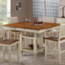 Steve Silver Furniture Square Candice Counter Height Dining Table with Pedestal Base Candice CD5454PTBW IMAGE 2