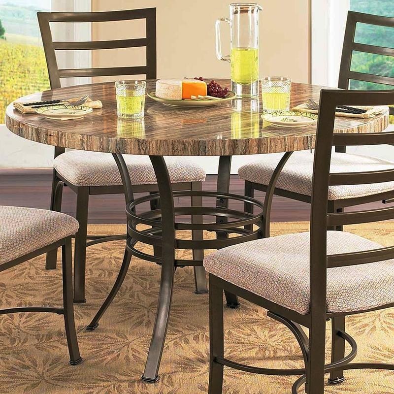 Steve Silver Furniture Round Ellen Dining Table with Pedestal Base Ellen EL450MT IMAGE 2