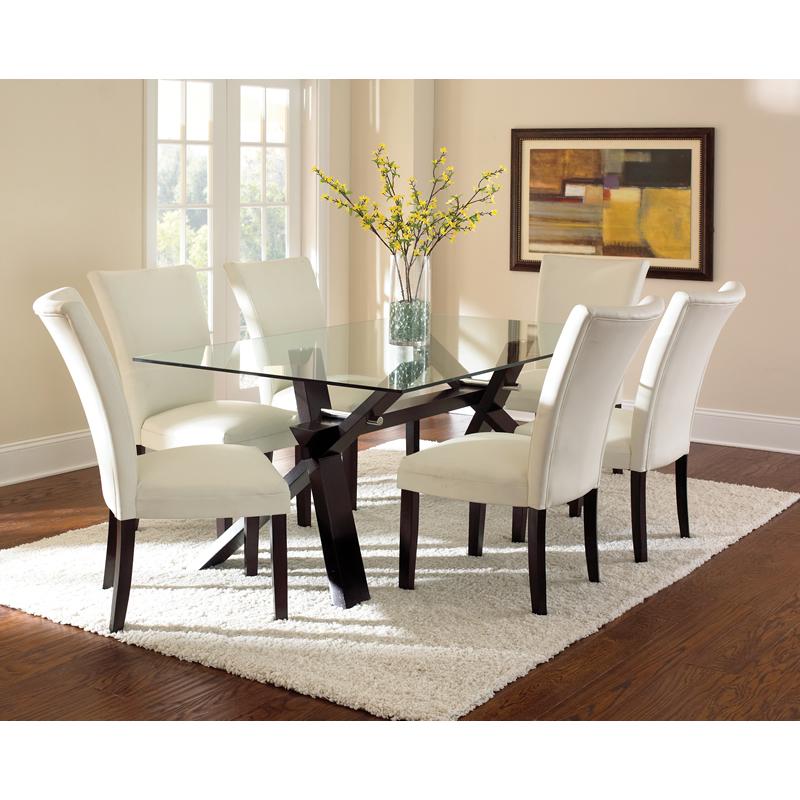 Steve Silver Furniture Berkley Counter Height Dining Table with Glass Top & Trestle Base Berkley BE500 Dining Table IMAGE 1