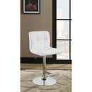 Coaster Furniture Lenny 120356 Upholstered Adjustable Bar Stool - White (Set of 2) IMAGE 9