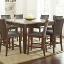 Steve Silver Furniture Square Eileen Counter Height Dining Table with Faux Marble Top EE5454PT IMAGE 1