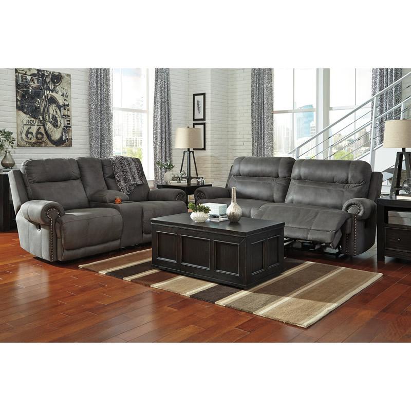  Signature Design by Ashley Austere Manual Reclining Fabric Loveseat 3840194 IMAGE 2