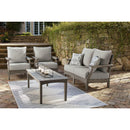  Signature Design by Ashley Visola P802P1 4 pc Outdoor Seating Set IMAGE 1