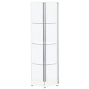 Coaster Furniture Zahavah 950001 4-shelf Hexagonal Clear Glass Curio Cabinet - White IMAGE 6