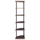 Coaster Furniture Bonwick 800279 72-inch 5-shelf Corner Bookshelf - Cappuccino IMAGE 5