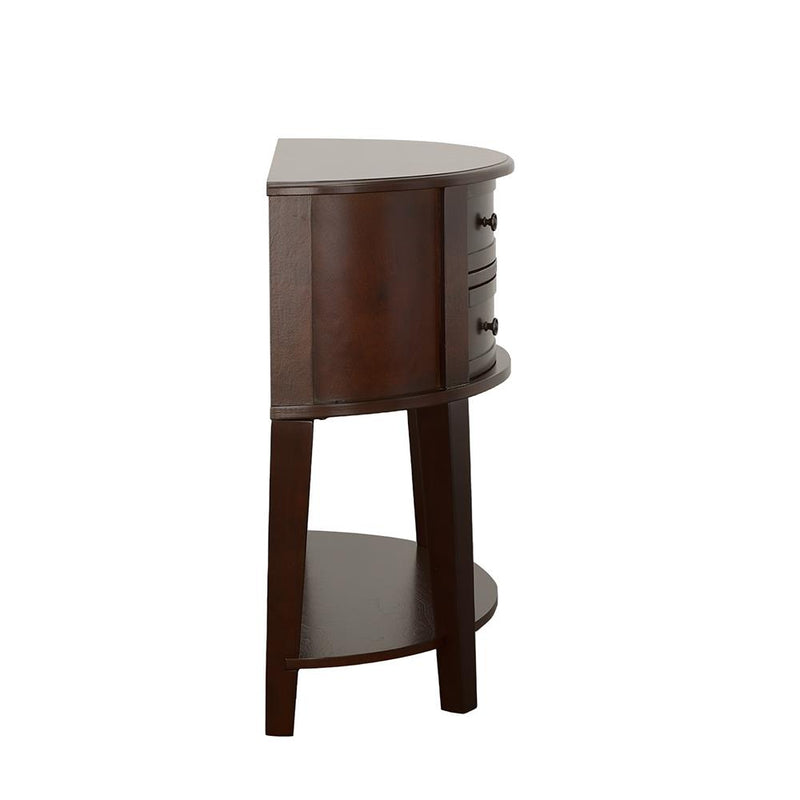 Coaster Furniture Diane 950156 2-Drawer Demilune Entryway Console Table - Cappuccino IMAGE 4