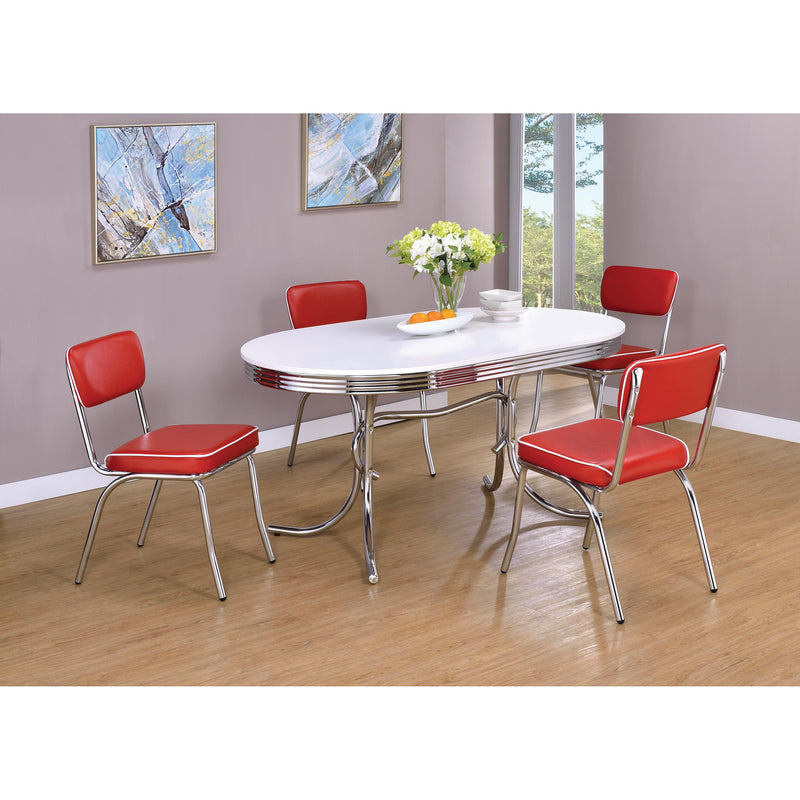 Coaster Furniture Oval Retro Dining Table with Trestle Base 2065 IMAGE 5