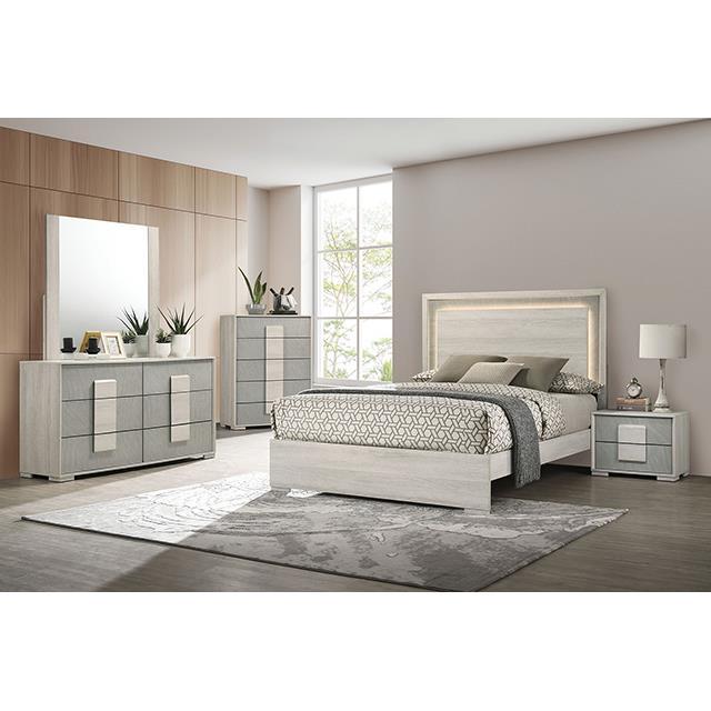  Furniture of America Lincolt FM7201WH 6 pc Queen Panel Bedroom Set IMAGE 1