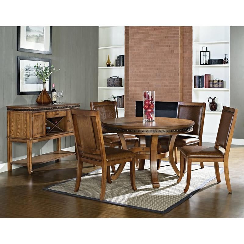 Steve Silver Furniture Round Ashbrook Dining Table with Pedestal Base AB480T IMAGE 3