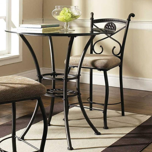 Steve Silver Furniture Brookfield Counter Height Dining Table with Glass Top & Pedestal Base BK360GT/BK360PB IMAGE 1