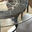 Steve Silver Furniture Round Cayman Dining Table with Glass Top & Pedestal Base CY480T/CY480B IMAGE 2