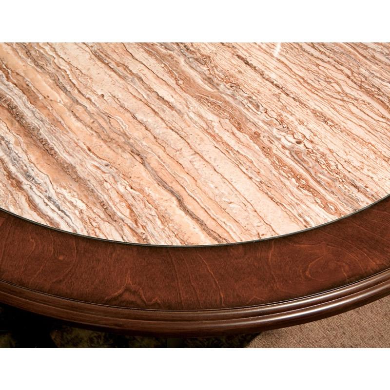 Steve Silver Furniture Round Thompson Dining Table with Faux Marble Top & Pedestal Base TP450B/TP450T IMAGE 2