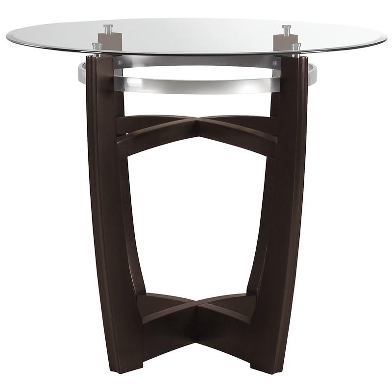 Steve Silver Furniture Round Matinee Counter Height Dining Table with Glass Top and Pedestal Base MT480T/MT480PB IMAGE 1