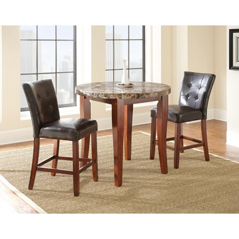 Steve Silver Furniture Round Montibello Counter Height Dining Table with Stone Top MN600PT IMAGE 1