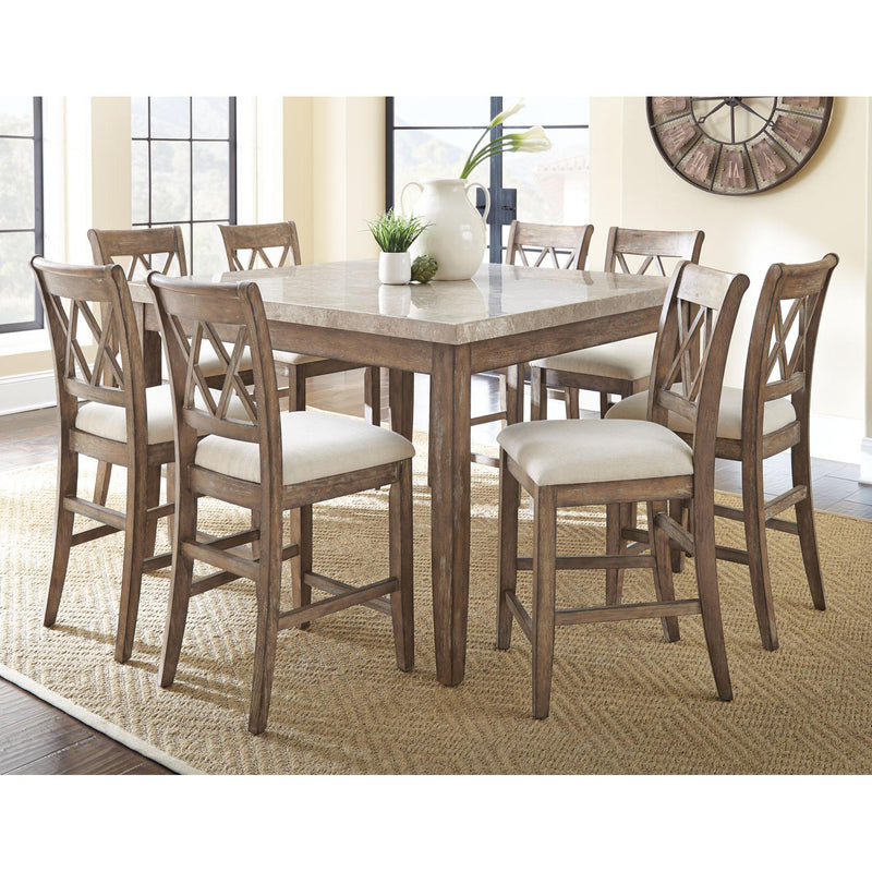 Steve Silver Furniture Square Franco Counter Height Dining Table with Marble Top FR5454WPT IMAGE 3