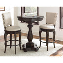 Steve Silver Furniture Round Leona Pub Height Dining Table with Trestle Base LY300PT IMAGE 1