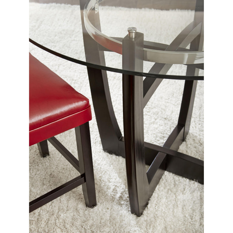 Steve Silver Furniture Round Matinee Dining Table with Glass Top and Pedestal Base MT480T/MT480B IMAGE 3