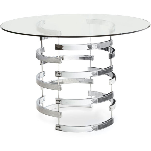Steve Silver Furniture Round Tayside Dining Table with Glass Top and Pedestal Base TS450T/TS450B IMAGE 1
