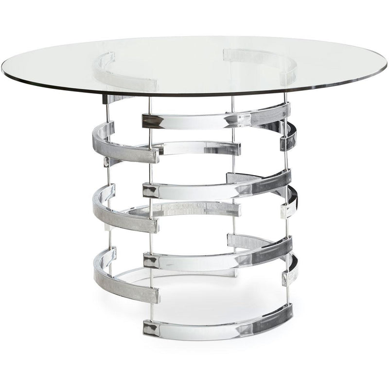 Steve Silver Furniture Round Tayside Dining Table with Glass Top and Pedestal Base TS450T/TS450B IMAGE 1