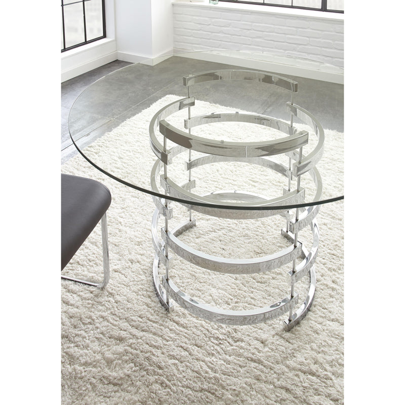 Steve Silver Furniture Round Tayside Dining Table with Glass Top and Pedestal Base TS450T/TS450B IMAGE 2
