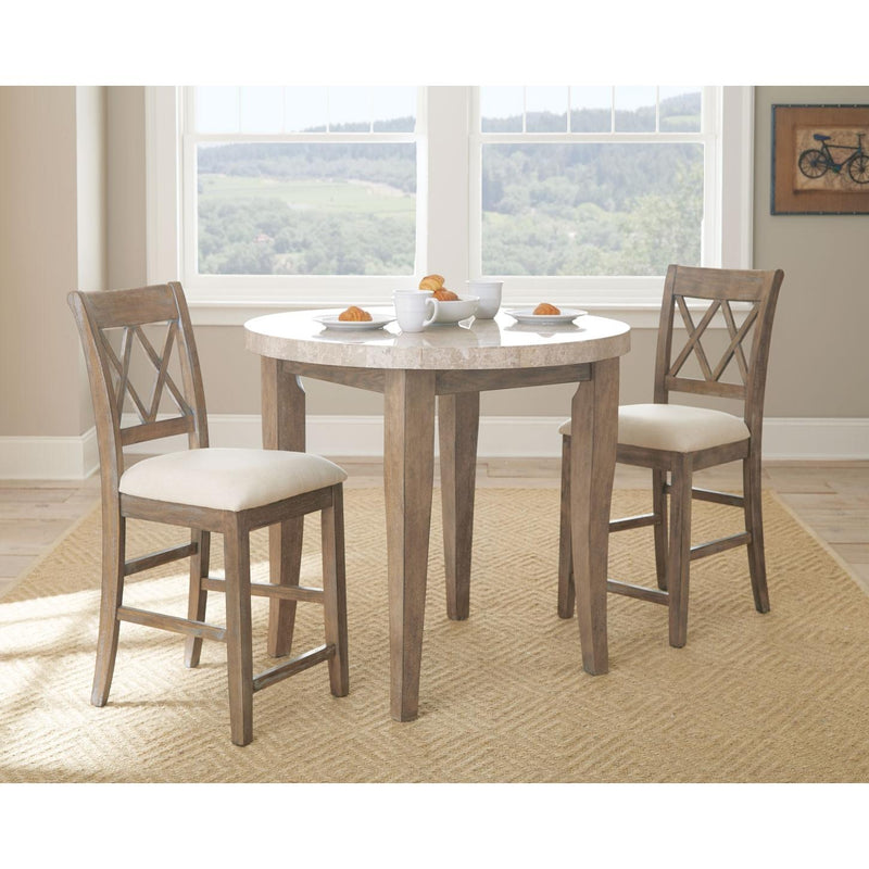 Steve Silver Furniture Round Franco Counter Height Dining Table with Marble Top FR600WPT IMAGE 1