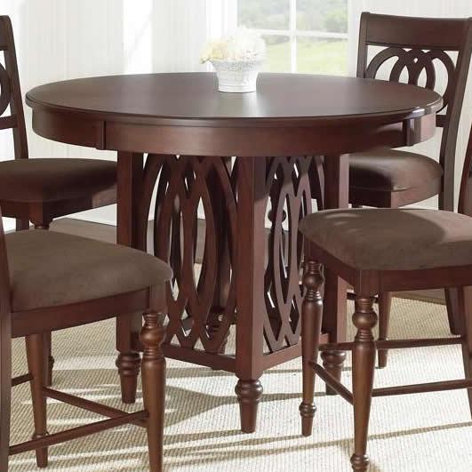 Steve Silver Furniture Round Dolly Counter Height Dining Table with Pedestal Base DL550PT IMAGE 1