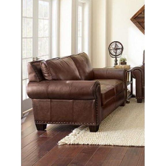 Steve Silver Furniture Troy Stationary Leather Loveseat TY950L IMAGE 1