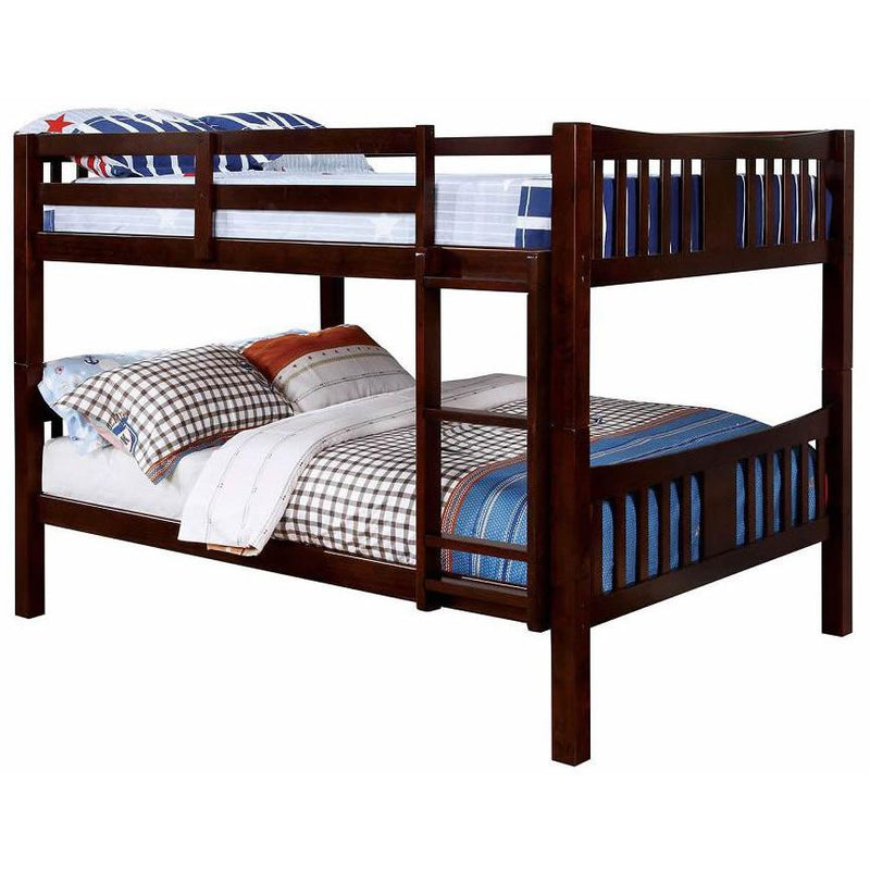 Furniture of America Cameron CM-BK929F-EX Full/Full Bunk Bed, Dark Walnut IMAGE 1