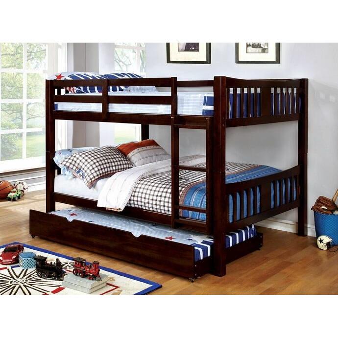 Furniture of America Cameron CM-BK929F-EX Full/Full Bunk Bed, Dark Walnut IMAGE 3
