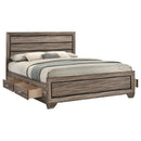 Coaster Furniture Kauffman 204190KW Wood California King Storage Panel Bed - Washed Taupe IMAGE 4