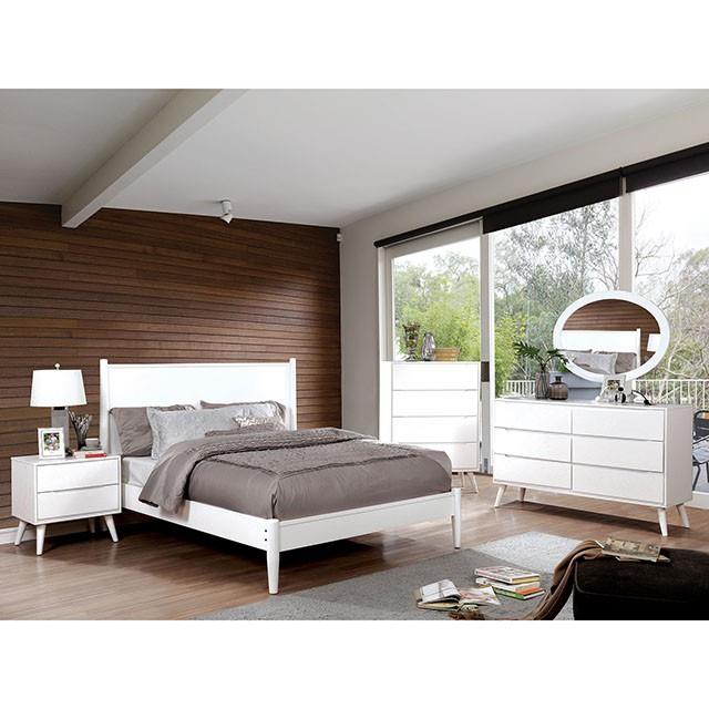 Furniture of America Lennart King Poster Bed CM7386WH-EK-BED IMAGE 3