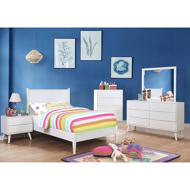Furniture of America Lennart King Poster Bed CM7386WH-EK-BED IMAGE 4
