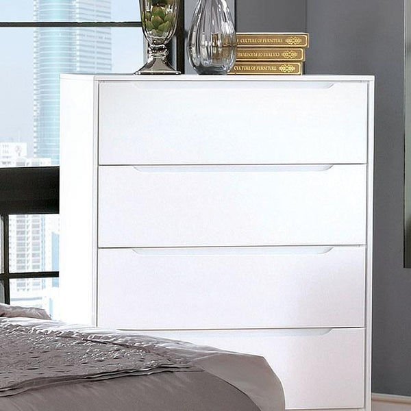 Furniture of America Lennart 4-Drawer Chest CM7386WH-C IMAGE 1