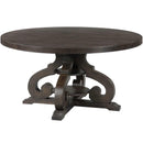  Elements International Round Stone Dining Table with Pedestal Base DST180DT IMAGE 1