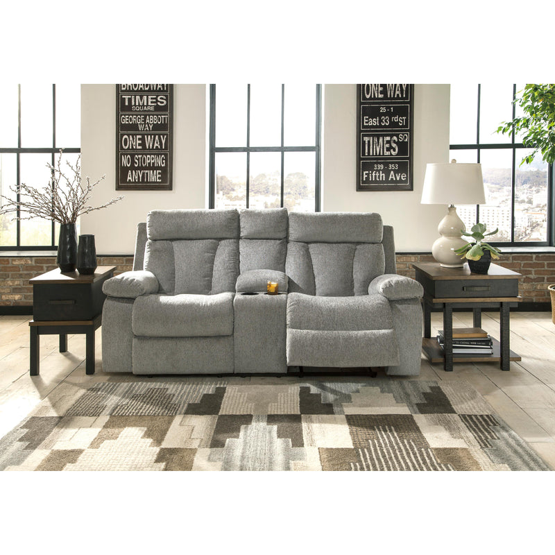  Signature Design by Ashley Mitchiner Reclining Fabric Loveseat with Console 7620494 IMAGE 3