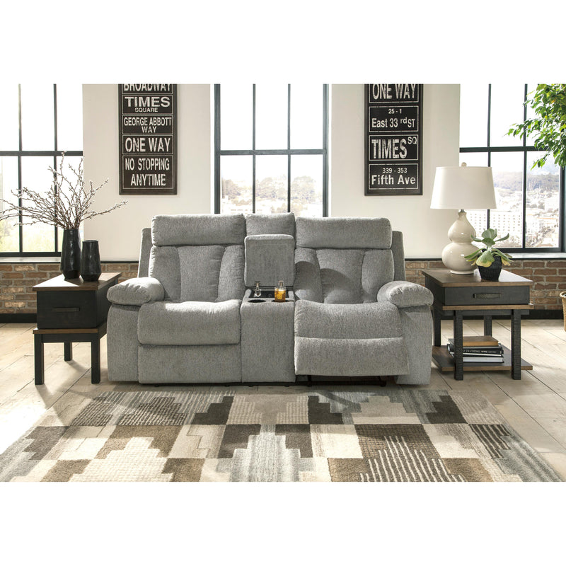  Signature Design by Ashley Mitchiner Reclining Fabric Loveseat with Console 7620494 IMAGE 4