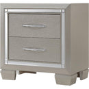  Elements International Platinum 2-Drawer Nightstand LT100NS IMAGE 1
