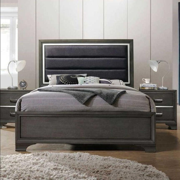 Acme Furniture Carine II King Upholstered Panel Bed 26257EK IMAGE 1