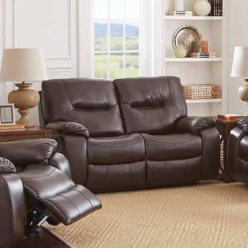 Steve Silver Furniture Manhattan Reclining Leather Look Loveseat MH850L IMAGE 1