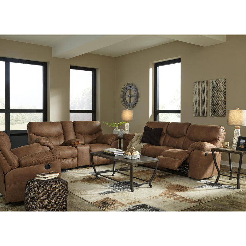  Signature Design by Ashley Boxberg Reclining Leather Look Loveseat with Console 3380294 IMAGE 14