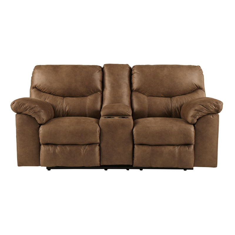  Signature Design by Ashley Boxberg Reclining Leather Look Loveseat with Console 3380294 IMAGE 1