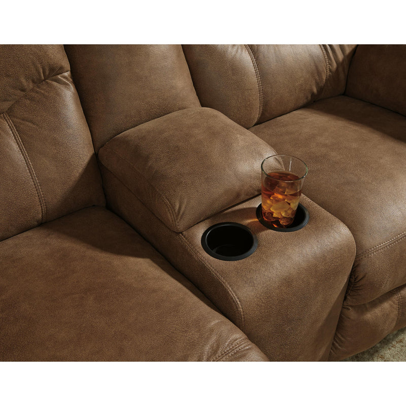  Signature Design by Ashley Boxberg Reclining Leather Look Loveseat with Console 3380294 IMAGE 4