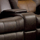 Furniture of America Pollux Reclining Leatherette Loveseat with Console CM6864-LV IMAGE 2