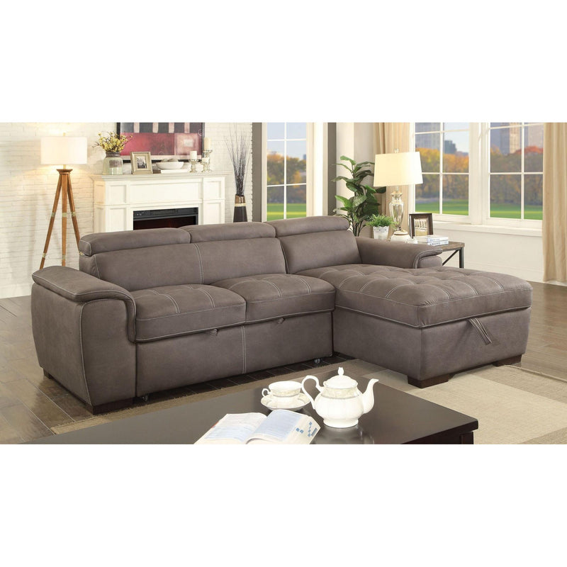  Furniture of America Patty Fabric Sleeper Sectional CM6514BR-SECT IMAGE 2